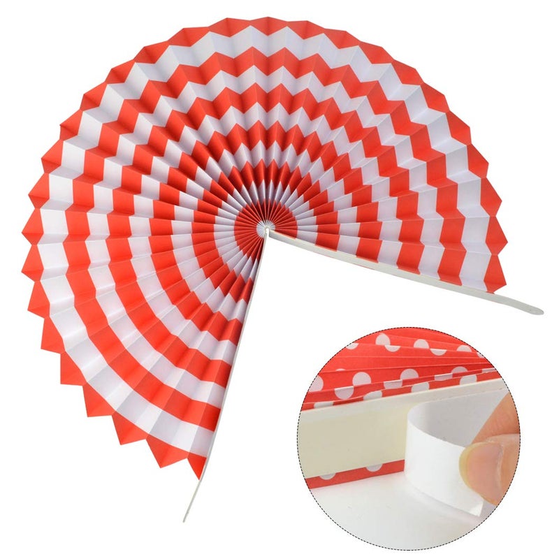 mifengda 18Pc Party Hanging Paper Fans Set - Red Folding Round Fan Wall Decor, Paper Garlands Flower Decoration for Birthday, Festival, Wedding, Graduation Events Accessories - Image 5